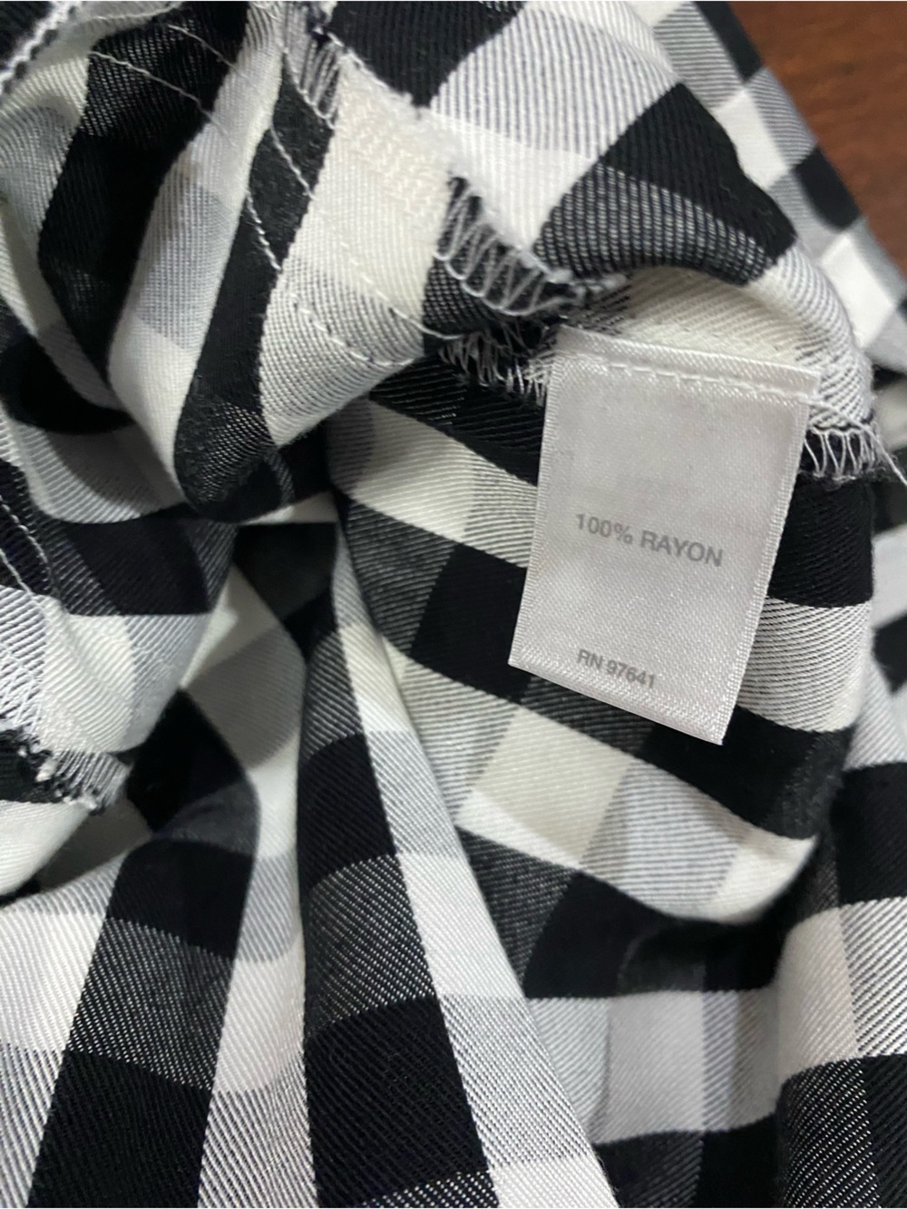 J. JILL Gingham Tunic Shirt Dress Roll Tab Sleeves Black/White Size Large - Picture 8 of 8